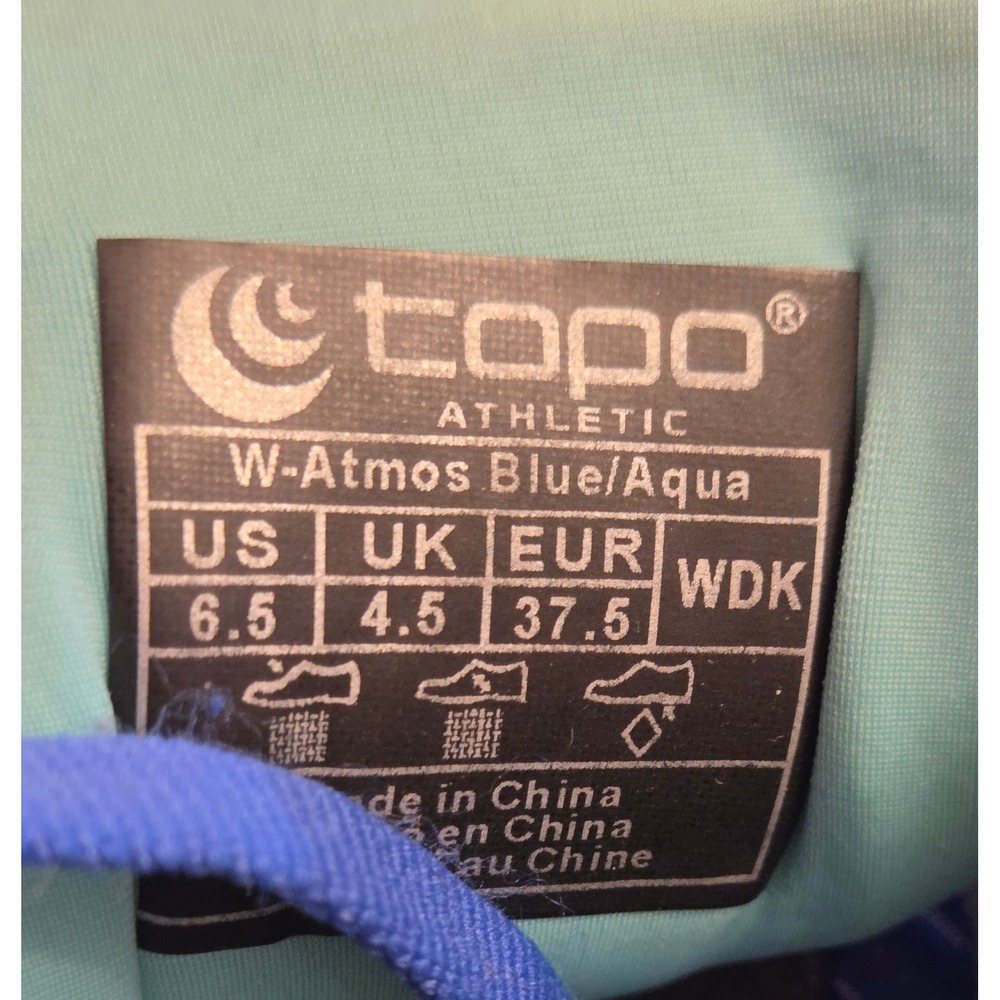 Topo Atmos Running Shoes Sneakers Womens Size 6.5 Blue Aqua - Picture 8 of 11